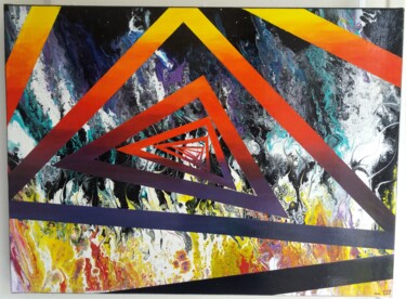 Картина под названием "hypnotique" - Jean-Claude Bourras, Подлинное произведение искусства, Акрил Установлен на Деревянная р…