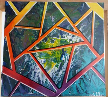 Peinture intitulée "fenêtre spatial" par Jean-Claude Bourras, Œuvre d'art originale, Acrylique