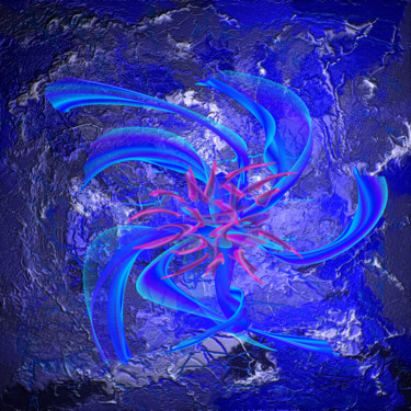 Malléable couleur bleu. Arts numériques intitulée "Malléable couleur b…" par Thierry Boussion, Œuvre d'art originale, Peinture numérique