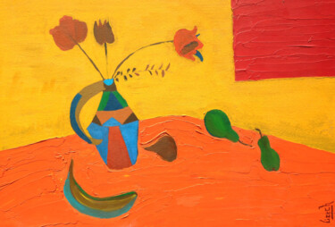 Black Friday Nature morte Art moderne Peinture intitulée "Black Friday Nature…" par Yvelise Séraphin, Œuvre d'art originale, Huile
