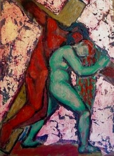 Malerei mit dem Titel "pieta" von Boyan Penchev, Original-Kunstwerk