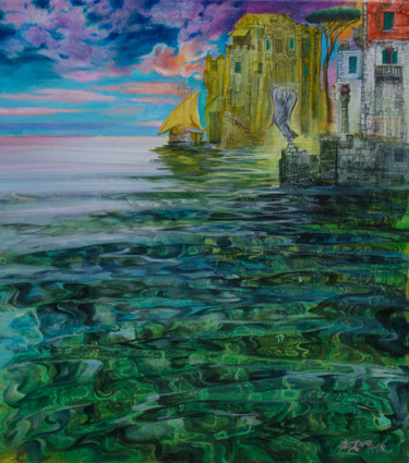 Pintura intitulada "Mediterranean dream" por Boyan Yanev, Obras de arte originais, Óleo