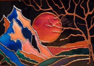 绘画 标题为“Закат” 由Elena Boyarintseva, 原创艺术品, 彩绘玻璃