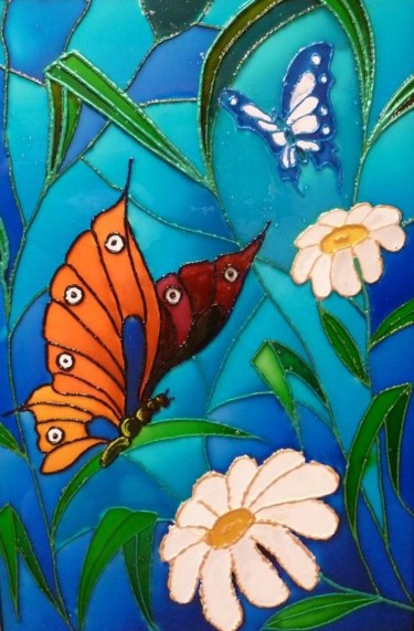 绘画 标题为“Лето” 由Elena Boyarintseva, 原创艺术品, 彩绘玻璃