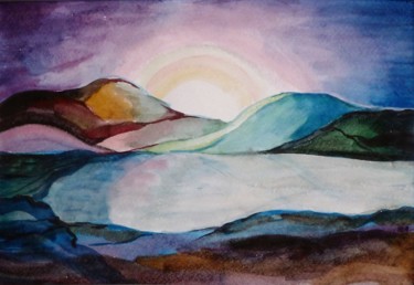 Painting titled "У озера" by Elena Boyarintseva, Original Artwork, Watercolor