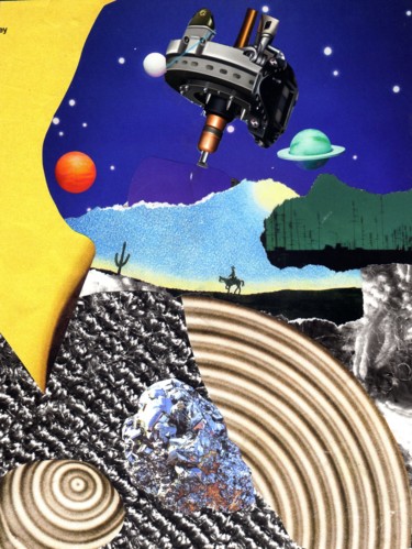 Collages intitulée "Dans les étoiles" par Boyfred, Œuvre d'art originale, Collages