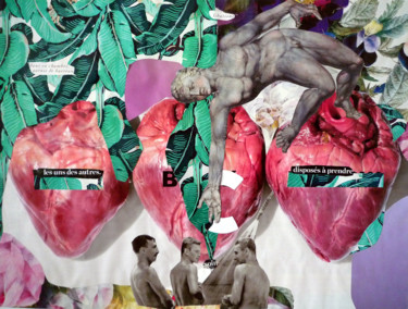 Collages intitulée "A cœur ouvert" par Boyfred, Œuvre d'art originale, Collages