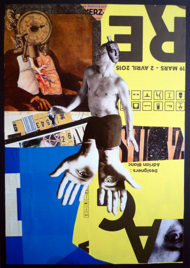 Collages titled "A l'âme margarine -…" by Boyfred, Original Artwork, Collages Mounted on Cardboard