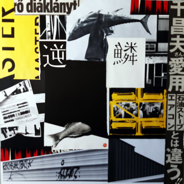 Collages getiteld "Ukiyo-e - Kyoto" door Boyfred, Origineel Kunstwerk, Collages