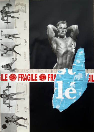 Collages intitulée "Beefcake II-1 (Si f…" par Boyfred, Œuvre d'art originale, Collages