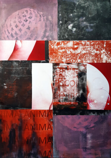 Collages intitolato "Anatomie du plaisir…" da Boyfred, Opera d'arte originale, Acrilico