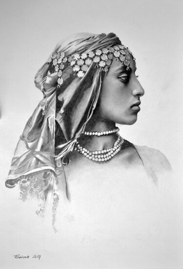 Drawing titled "Women of Algeria." by Boytsov, Original Artwork, Pencil