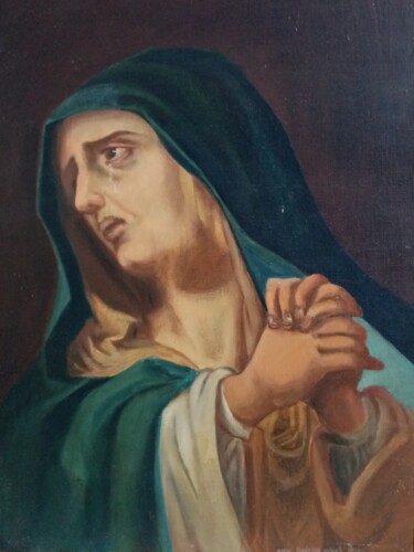 Pintura intitulada "LA DOLOROSA - COPIE" por Bozena  D G, Obras de arte originais, Óleo