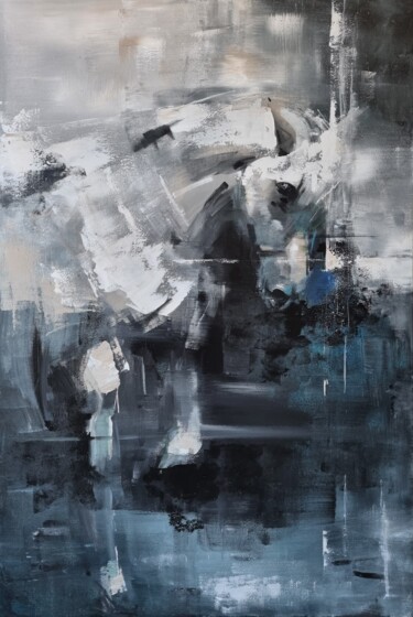 Malarstwo zatytułowany „White horse 2” autorstwa Bożena Sieczyńska, Oryginalna praca, Akryl Zamontowany na Drewniana rama no…