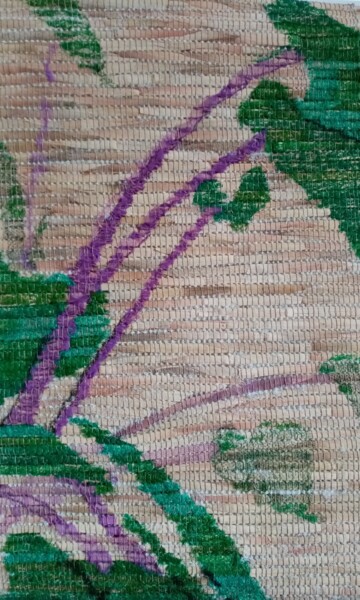 Arte textil titulada "COMPOSITION VERTE" por Bozena Graciano, Obra de arte original, Tapiz