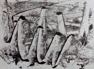 Incisioni, stampe intitolato "ZAWILOSCI III" da Bozena Graciano, Opera d'arte originale, Monotipo