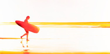 Картина под названием "Sunny beach day" - Bozhena Fuchs, Подлинное произведение искусства, Масло Установлен на Деревянная ра…