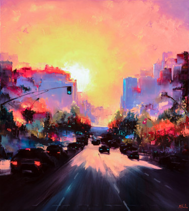 The Road Home Painting titled "The Road Home" by Bozhena Fuchs, Original Art, Oil Mounted on Stretcher frame