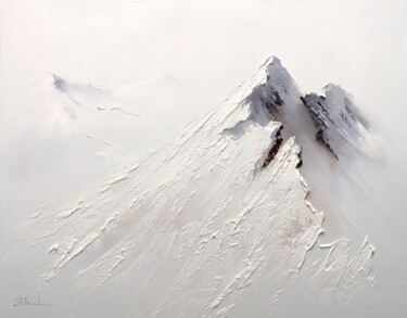 Schilderij getiteld "Mountain Majesty" door Bozhena Fuchs, Origineel Kunstwerk, Olie