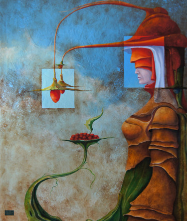Malerei mit dem Titel "Cassandra is right?" von Bogdan Pilatowicz, Original-Kunstwerk, Öl