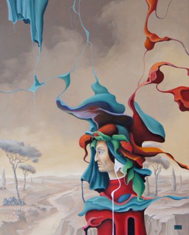 Spaziergang mit Dante "Spaziergang mit Dan…" başlıklı Tablo Bogdan Pilatowicz tarafından, Orijinal sanat, Petrol