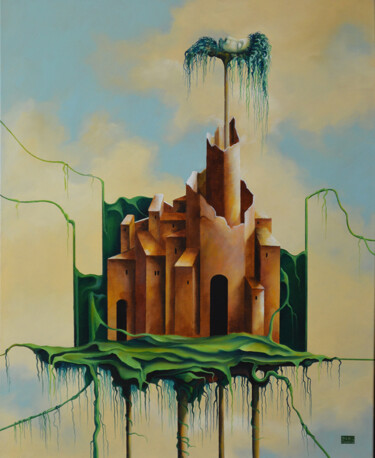 Painting titled "Island of Hope" by Bogdan Pilatowicz, Original Artwork, Oil