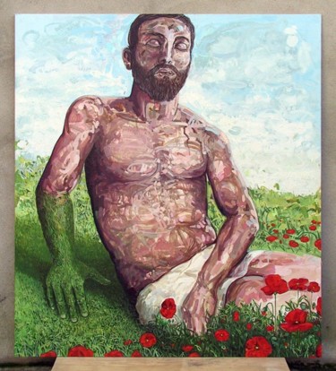 Painting titled "Méditation" by Richard Brachais, Original Artwork, Oil