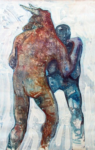 Pintura titulada "le réconfort" por Richard Brachais, Obra de arte original, Oleo