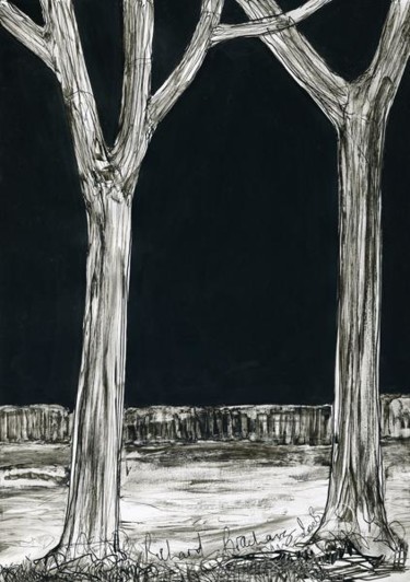 Dessin intitulée "D27-série des arbres" par Richard Brachais, Œuvre d'art originale, Autre