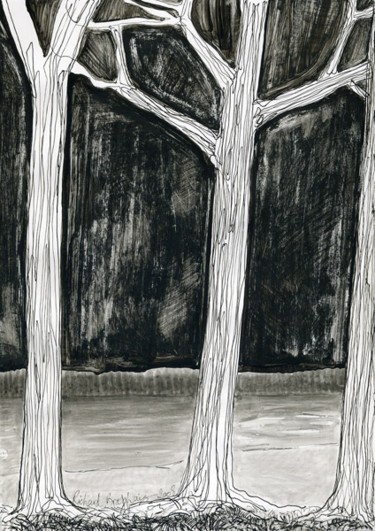 Dessin intitulée "D30-série des arbres" par Richard Brachais, Œuvre d'art originale, Autre