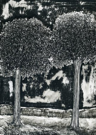 Dessin intitulée "D32-série des arbres" par Richard Brachais, Œuvre d'art originale, Autre