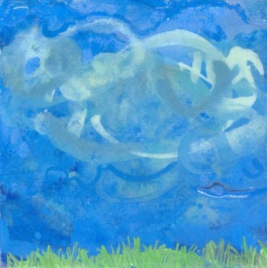Peinture intitulée "nuages bas-4/5" par Richard Brachais, Œuvre d'art originale, Huile