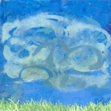 Peinture intitulée "nuages bas-5/5" par Richard Brachais, Œuvre d'art originale, Huile