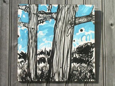 Dessin intitulée "523-PP-arbres au ca…" par Richard Brachais, Œuvre d'art originale, Encre