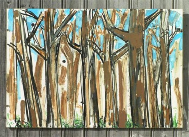 Peinture intitulée "forêt..." par Richard Brachais, Œuvre d'art originale, Huile