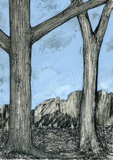 Рисунок под названием "D35-série des arbres" - Richard Brachais, Подлинное произведение искусства, Другой