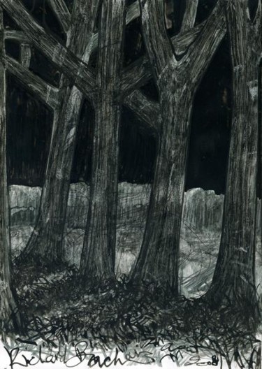 Dessin intitulée "D40-série des arbres" par Richard Brachais, Œuvre d'art originale, Autre
