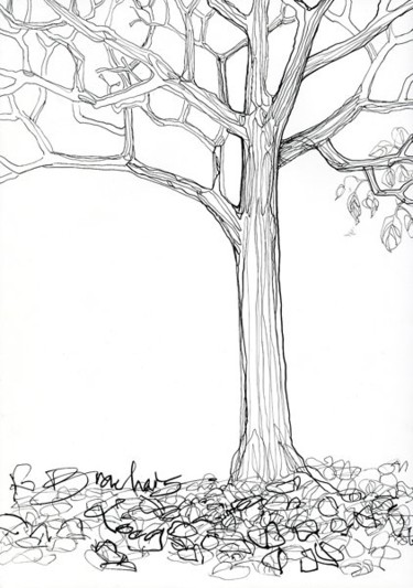 Dessin intitulée "D43-série des arbres" par Richard Brachais, Œuvre d'art originale, Autre