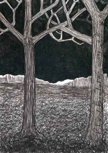 Dessin intitulée "D48-série des arbres" par Richard Brachais, Œuvre d'art originale, Autre