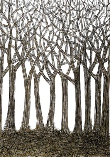 Dessin intitulée "D53-série des arbres" par Richard Brachais, Œuvre d'art originale, Autre