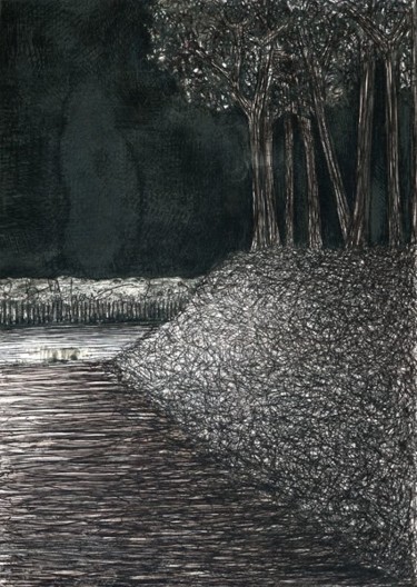 Drawing titled "D56-série des arbres" by Richard Brachais, Original Artwork, Other