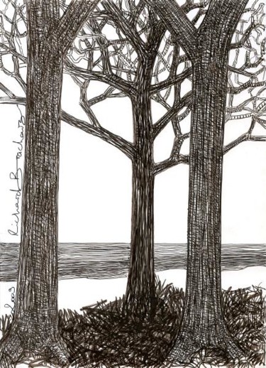 Dessin intitulée "D58-série des arbres" par Richard Brachais, Œuvre d'art originale, Autre