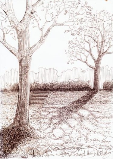 Dessin intitulée "D65-série des arbres" par Richard Brachais, Œuvre d'art originale, Autre