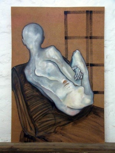Peinture intitulée "Dos tourné" par Richard Brachais, Œuvre d'art originale, Huile