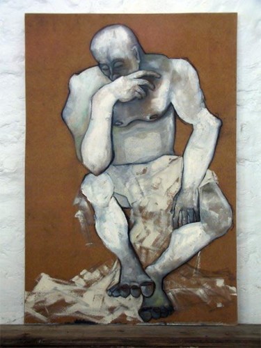 Peinture intitulée "Prophète Jérémie" par Richard Brachais, Œuvre d'art originale, Huile