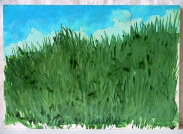 Peinture intitulée "herbage-3/7" par Richard Brachais, Œuvre d'art originale, Huile