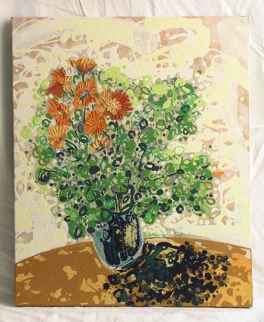 Painting titled "Bouquet de couleurs" by Richard Brachais, Original Artwork, Oil