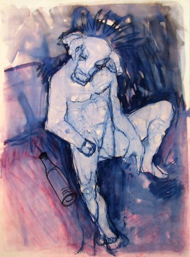 Peinture intitulée "L'ivresse" par Richard Brachais, Œuvre d'art originale, Huile