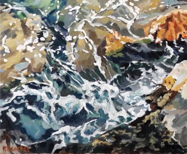 Peinture intitulée "Bord de mer 1" par Pascal Brachet, Œuvre d'art originale, Huile