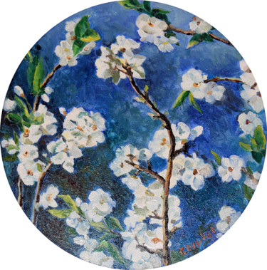 Peinture intitulée "cerisier" par Pascal Brachet, Œuvre d'art originale, Huile